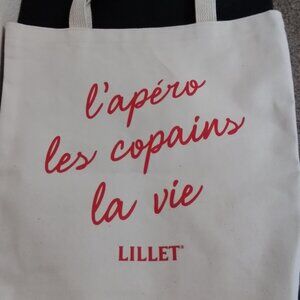 Lillet French Apertif Liqueur Canvas Tote Bag with Bottle Sleeve